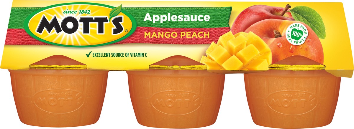 slide 1 of 2, Mott's 6 Pack Mango Peach Applesauce 6 ea, 4 oz