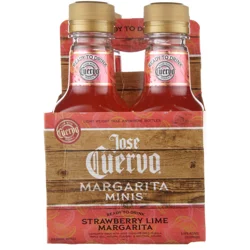 Jose Cuervo Authentic Margarita Strawberry Lime Ready to Drink Cocktail, 4 pack 200 ml