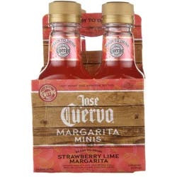 Jose Cuervo Authentic Margarita Strawberry Lime Ready to Drink Cocktail, 4 pack 200 ml