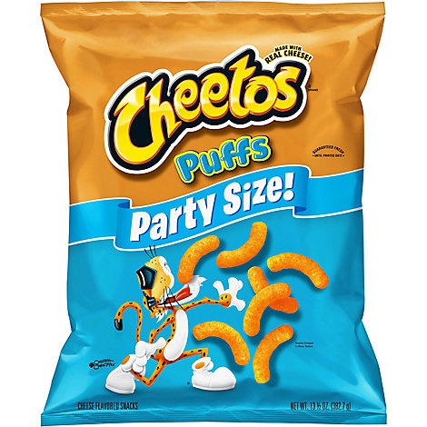 slide 1 of 1, Cheetos Snacks Cheese Flavored Puffs Party Size, 13.5 oz