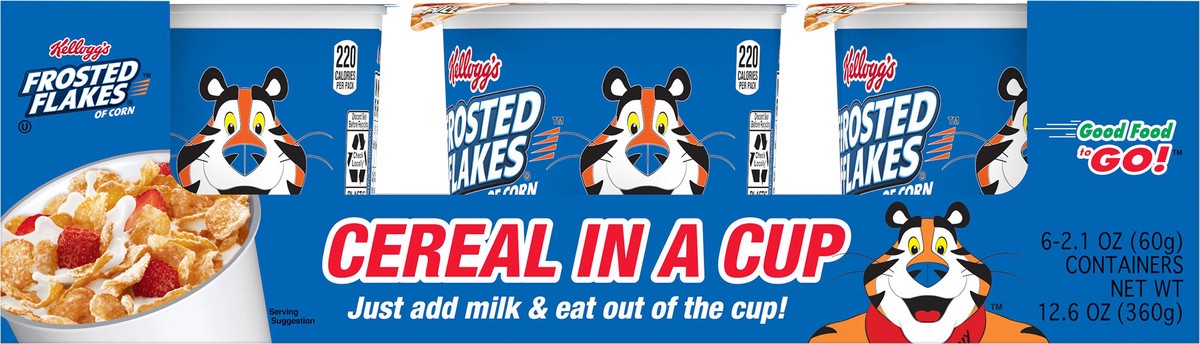 slide 6 of 8, Frosted Flakes Kellogg's Frosted Flakes Cold Breakfast Cereal, Original, 12.6 oz, 6 Count, 12.6 oz