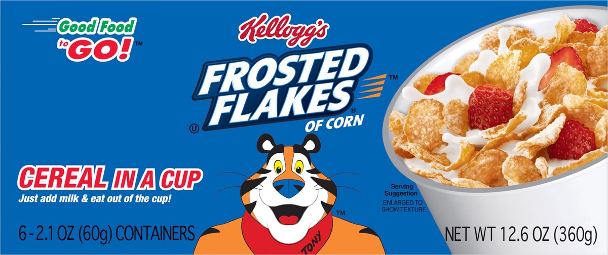 slide 2 of 8, Frosted Flakes Kellogg's Frosted Flakes Cold Breakfast Cereal, Original, 12.6 oz, 6 Count, 12.6 oz