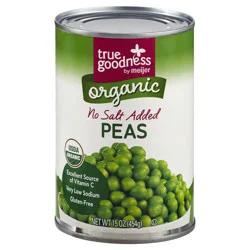 True Goodness Organic No Salt Added Sweet Peas