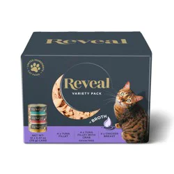 Reveal Natural Wet Cat Food Variety Selection in Broth, 12 Count, 2.47 oz Cans