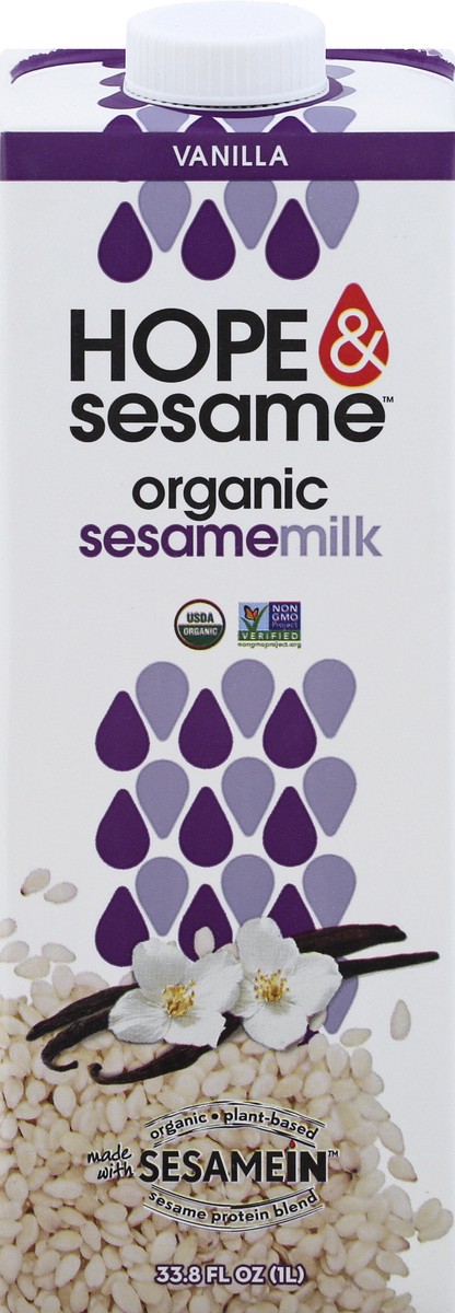 slide 1 of 9, Hope & Sesame Vanilla Organic Sesame Milk, 33.8 fl oz