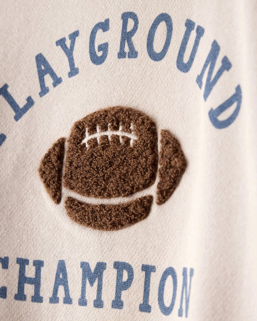 slide 3 of 6, Carter's Carters Toddler Boy DayDream Fleece Football Long-Sleeve Tee & Pant Set Blue/Ivory 2T, 2T