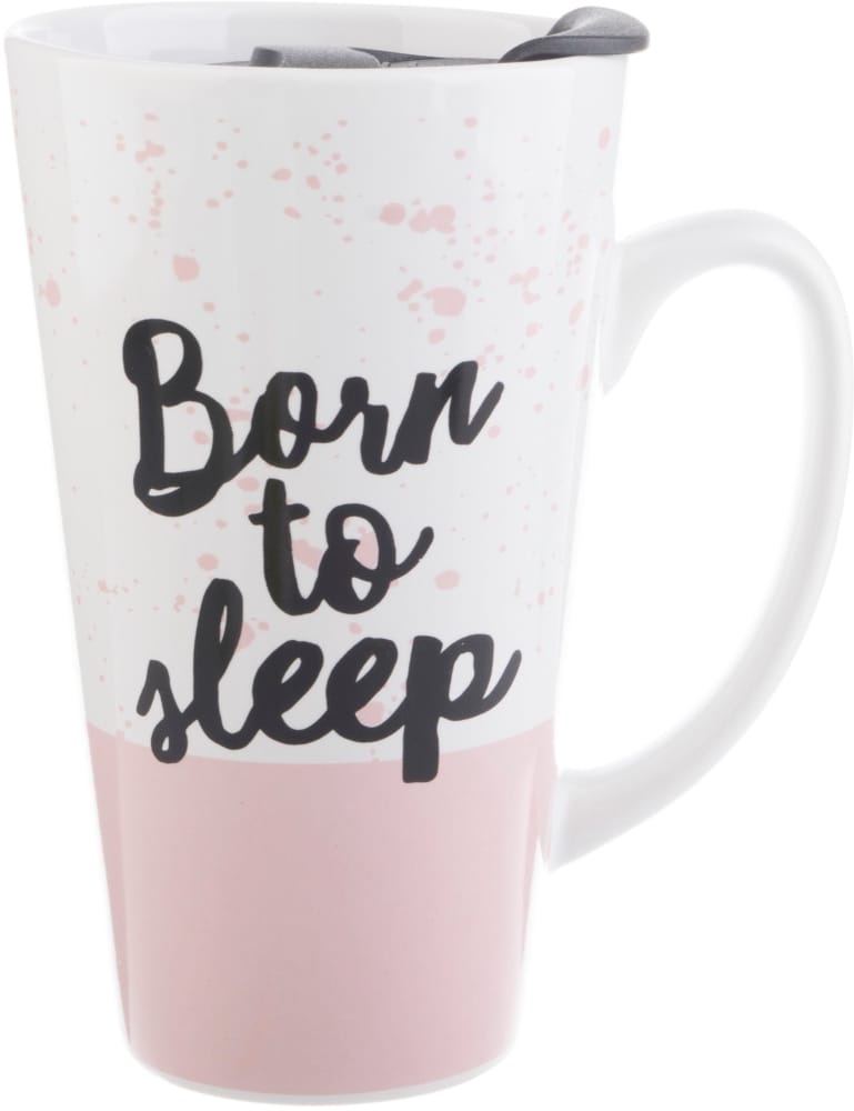 slide 1 of 1, Formation Brands Born To Sleep Latte Mug - Pink/White, 12 oz