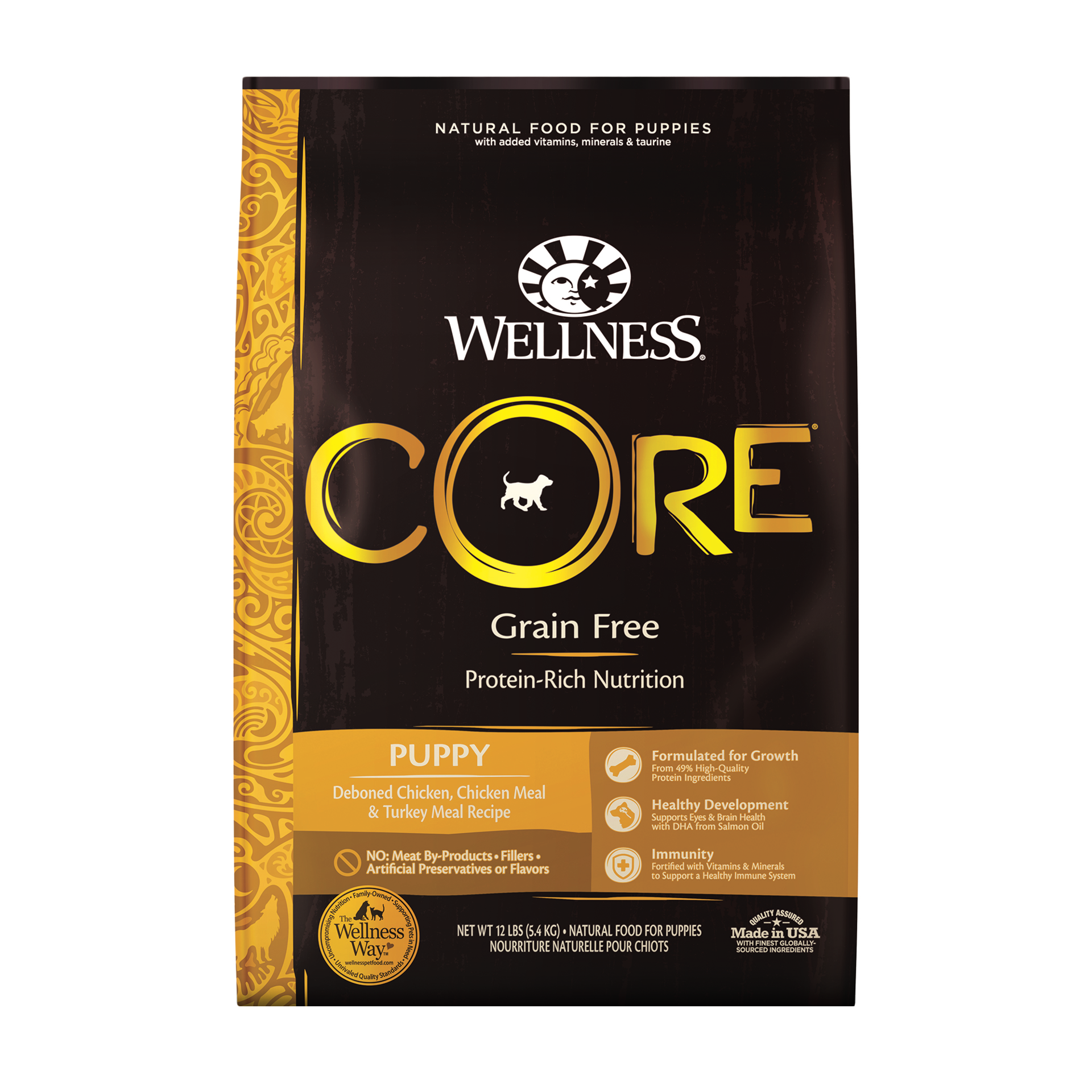 slide 1 of 5, Wellness CORE Natural Grain Free Dry Dog Food, Puppy, 12-Pound Bag, 1 ct