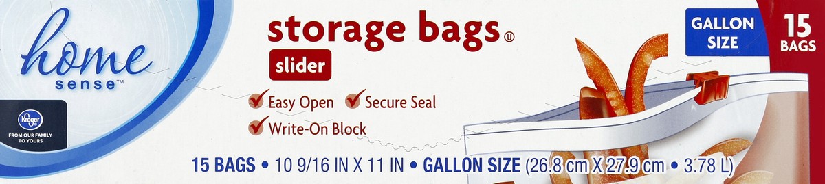 slide 4 of 4, Kroger Home Sense Slider Gallon Size Storage Bags, 15 ct