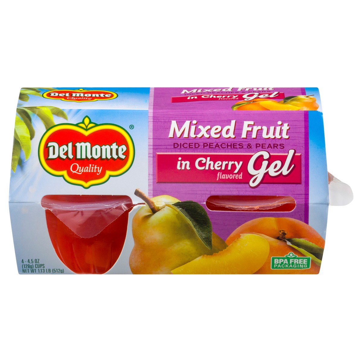 slide 12 of 13, Del Monte Mixed Fruit in Cherry Flavored Gel 4 ea, 4 ct