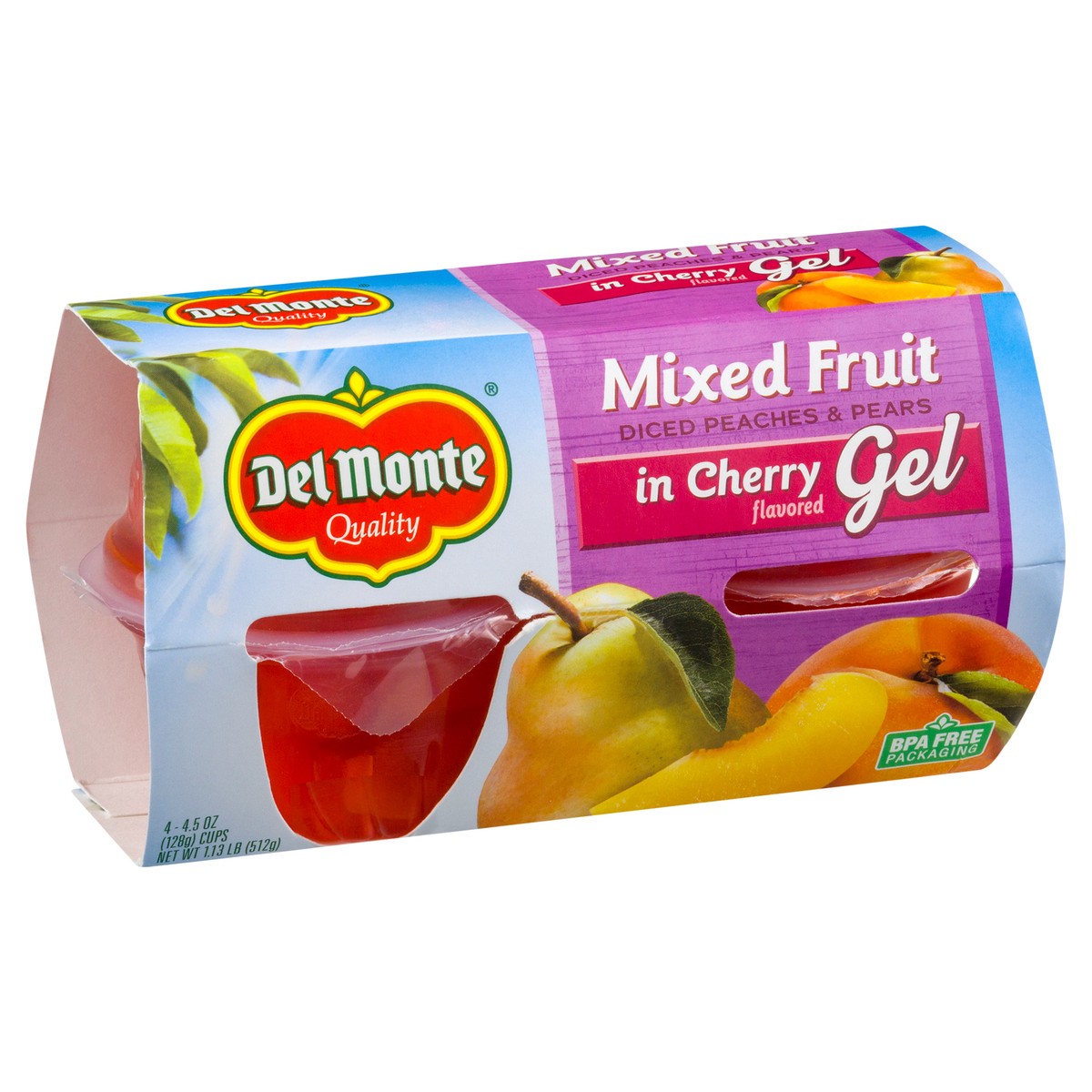 slide 7 of 13, Del Monte Mixed Fruit in Cherry Flavored Gel 4 ea, 4 ct