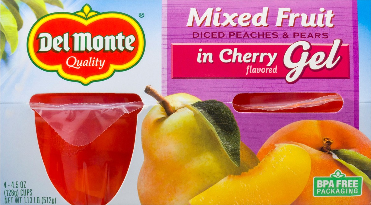 slide 13 of 13, Del Monte Mixed Fruit in Cherry Flavored Gel 4 ea, 4 ct