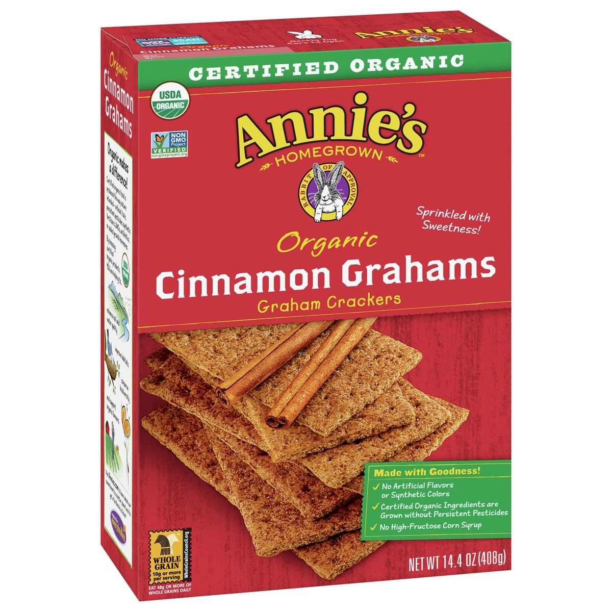 slide 7 of 9, Annie's Organic Graham Crackers, Cinnamon, Made With Whole Grain, 14.4 oz, 14.4 oz