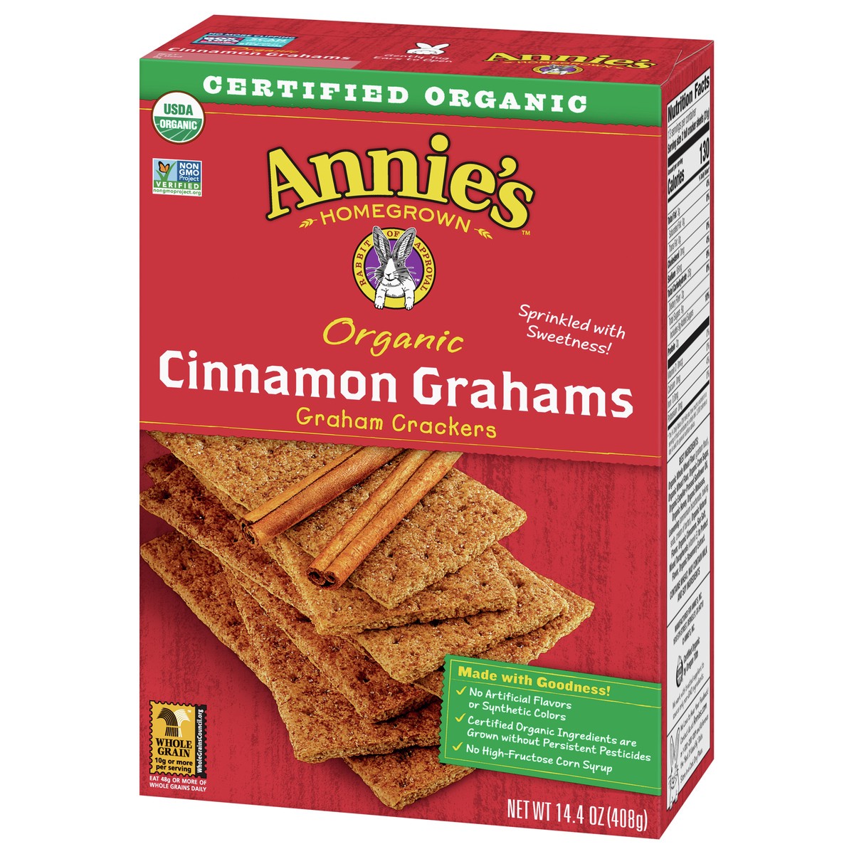 slide 3 of 9, Annie's Organic Graham Crackers, Cinnamon, Made With Whole Grain, 14.4 oz, 14.4 oz