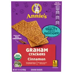 Annie's Organic Graham Crackers, Cinnamon, Made With Whole Grain, 14.4 oz