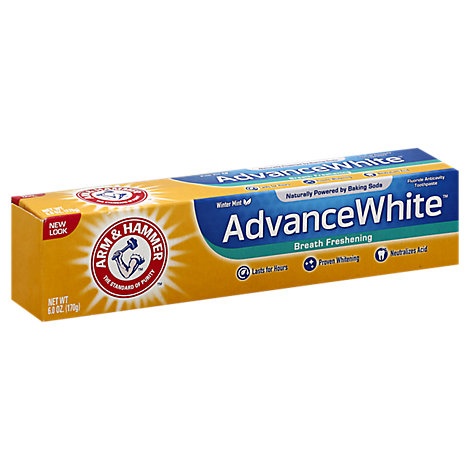 slide 1 of 1, Arm & Hammer Toothpaste Fluoride Anticavity Advance White Breath Freshening Frosted Mint, 6 oz