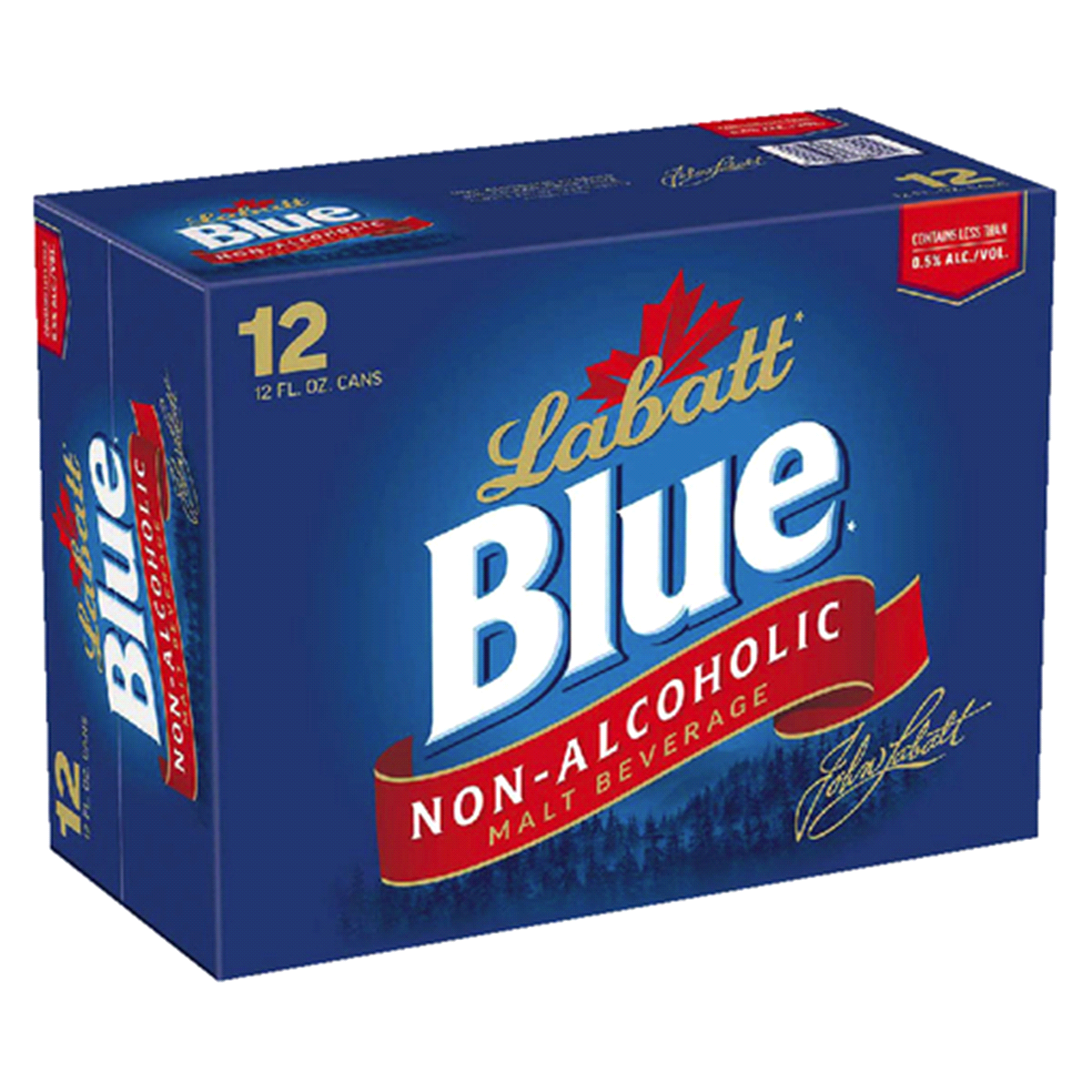 slide 1 of 1, Labatt Blue Non-Alcoholic Beer, 12 ct; 12 fl oz
