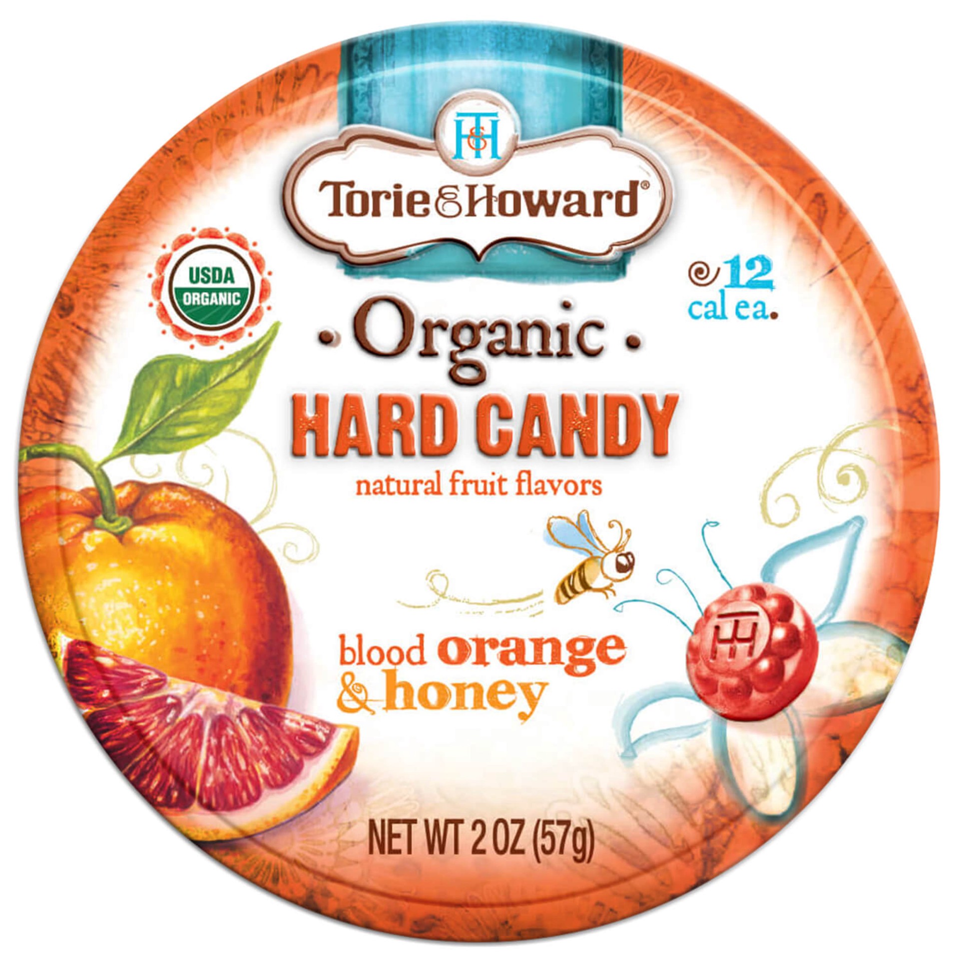 slide 1 of 14, Torie & Howard Organic Blood Orange & Honey Hard Candy 2 oz, 2 oz