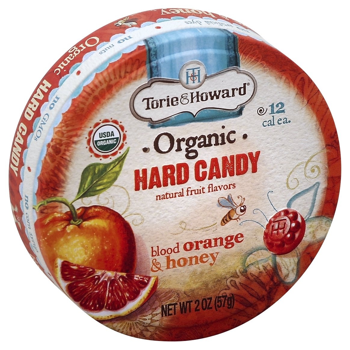 Torie & Howard Organic Blood Orange & Honey Hard Candy 2 oz Shipt