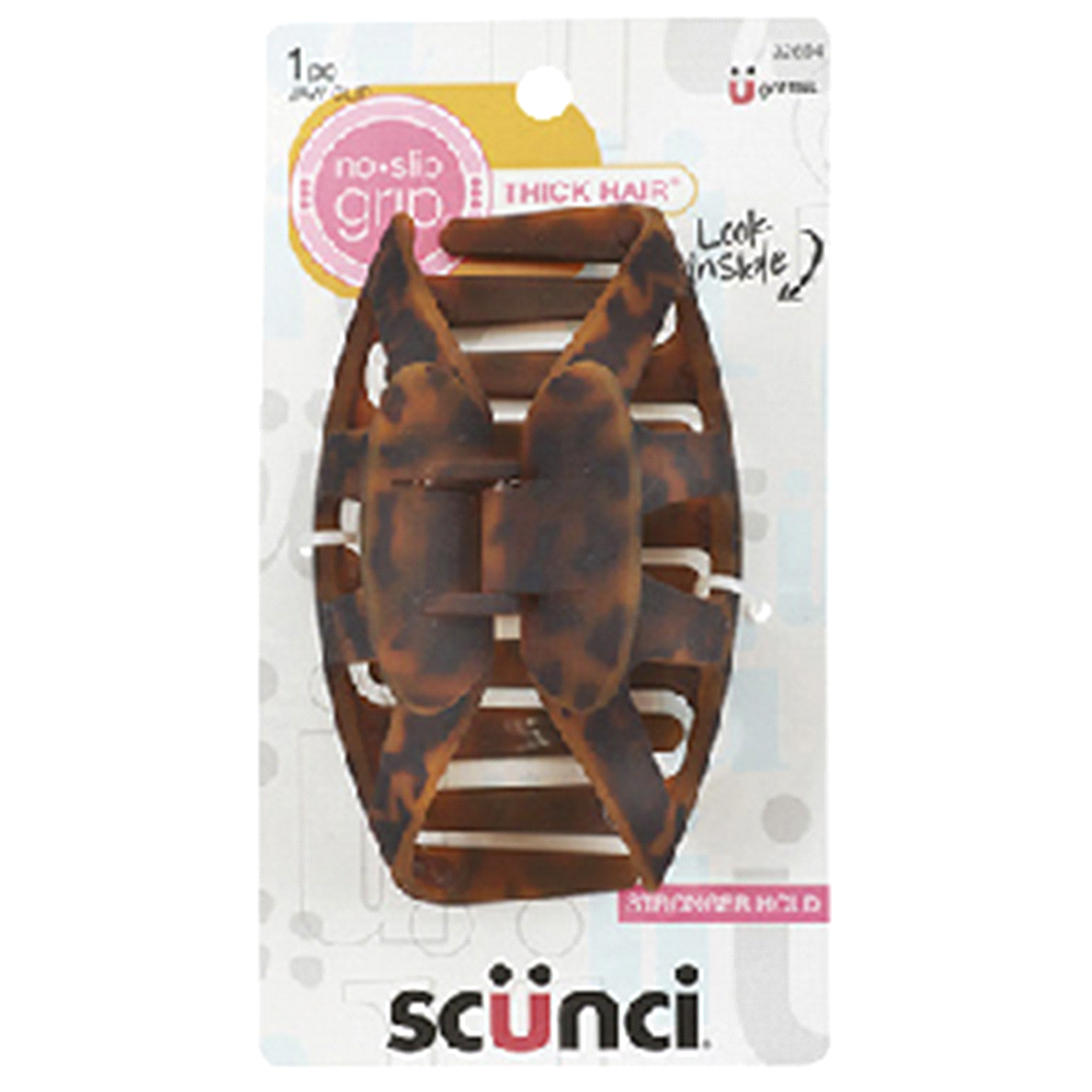 slide 1 of 5, scünci Thick Hair No Slip Grip Jaw Clip, 1 ct