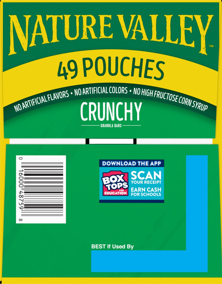 slide 13 of 14, Nature Valley Crunchy Granola Bars, Oats 'n Honey, 98 Bars, 73.01 OZ (49 Pouches), 49 ct