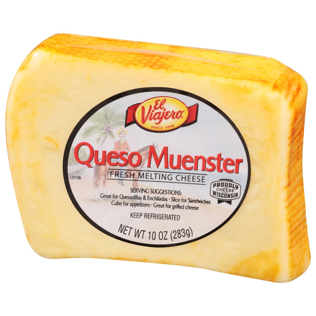 slide 3 of 9, El Viajero Queso Muenster Fresh Melting Cheese 10 oz, 10 oz