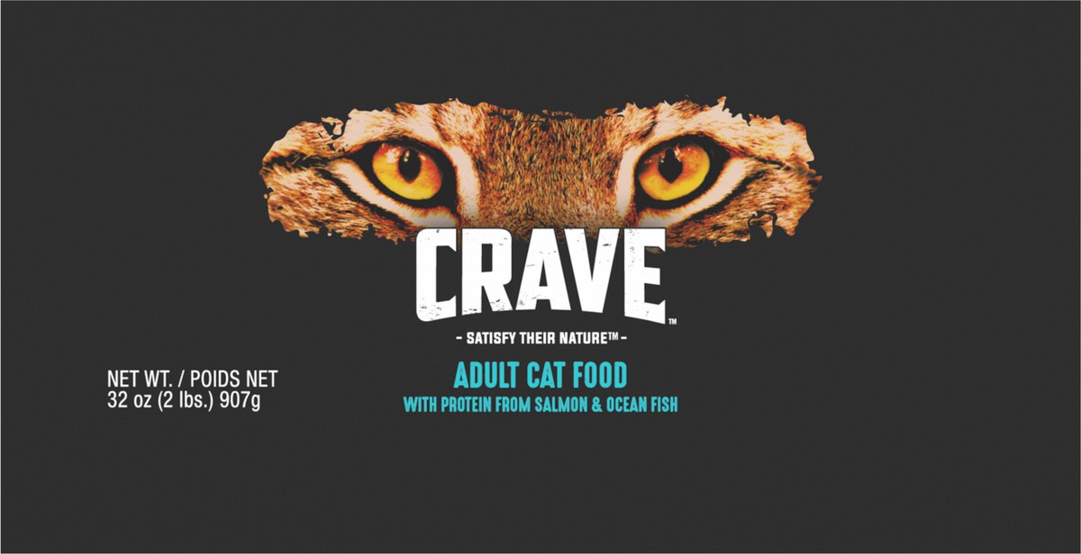 slide 12 of 12, CRAVE 1+ Years Adult With Protein from Salmon & Ocean Fish Cat Food 32 oz, 32 oz