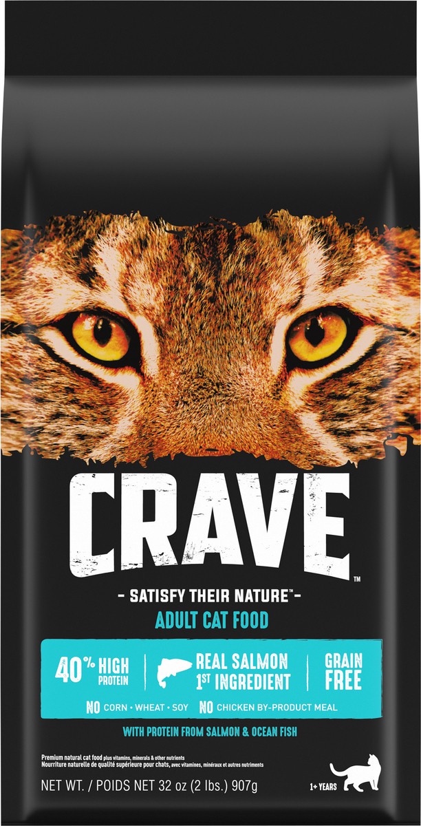 slide 4 of 12, CRAVE 1+ Years Adult With Protein from Salmon & Ocean Fish Cat Food 32 oz, 32 oz