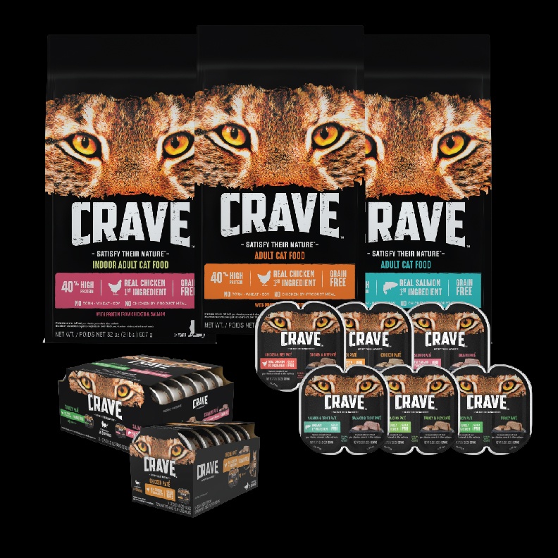 CRAVE Grain Free Adult High Protein Natural Dry Cat Food with Protein