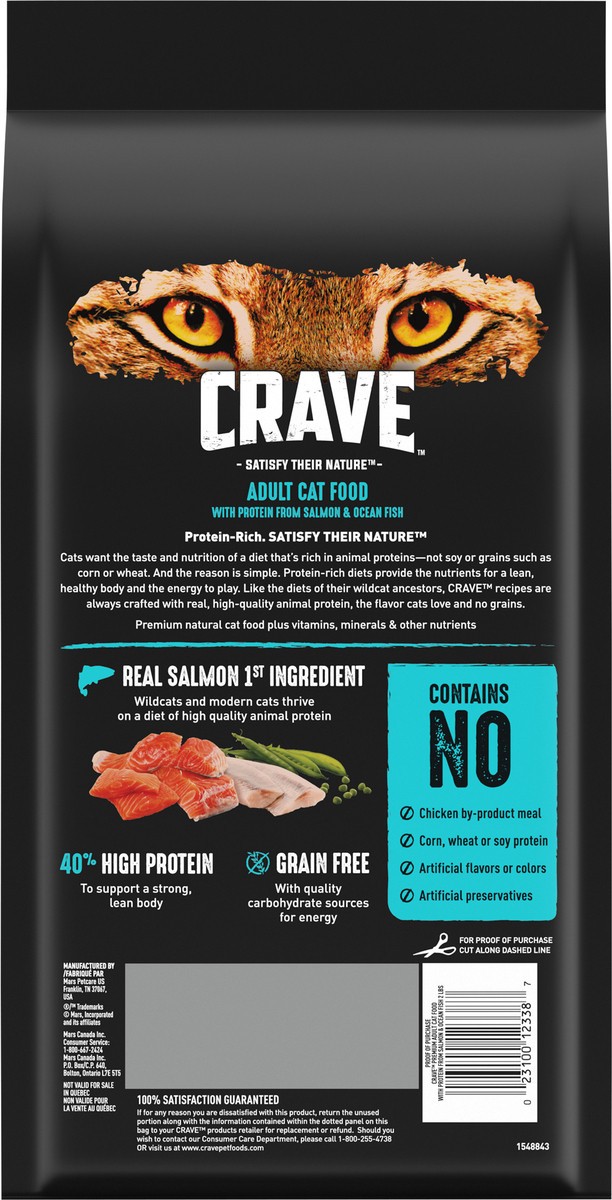 slide 8 of 12, CRAVE 1+ Years Adult With Protein from Salmon & Ocean Fish Cat Food 32 oz, 32 oz