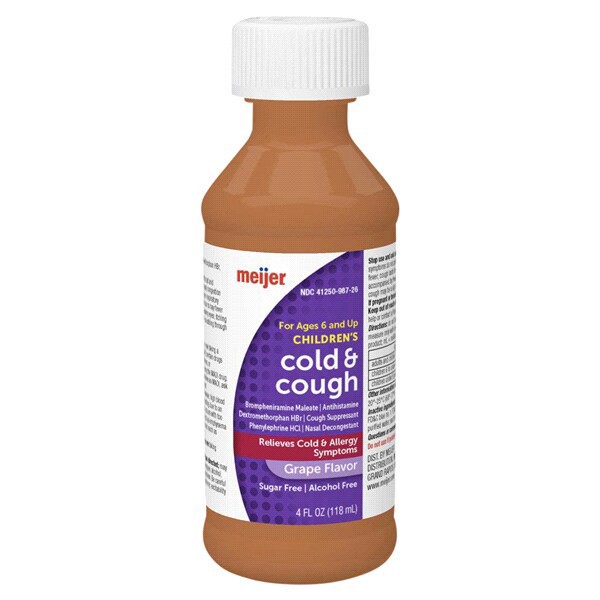 slide 8 of 29, Meijer Children's Cold and Cough, Red Grape Flavor; Cold Medicine for Kids, 4 oz