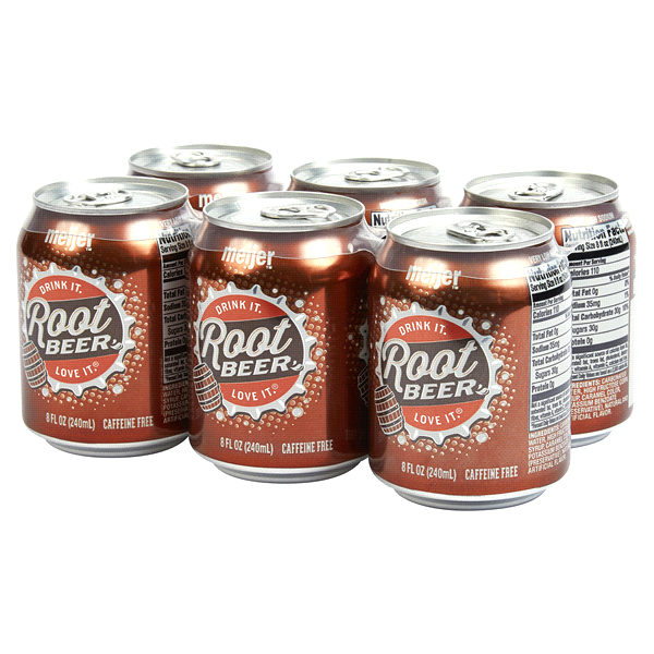 slide 1 of 1, Meijer Root Beer Cans, 8 oz