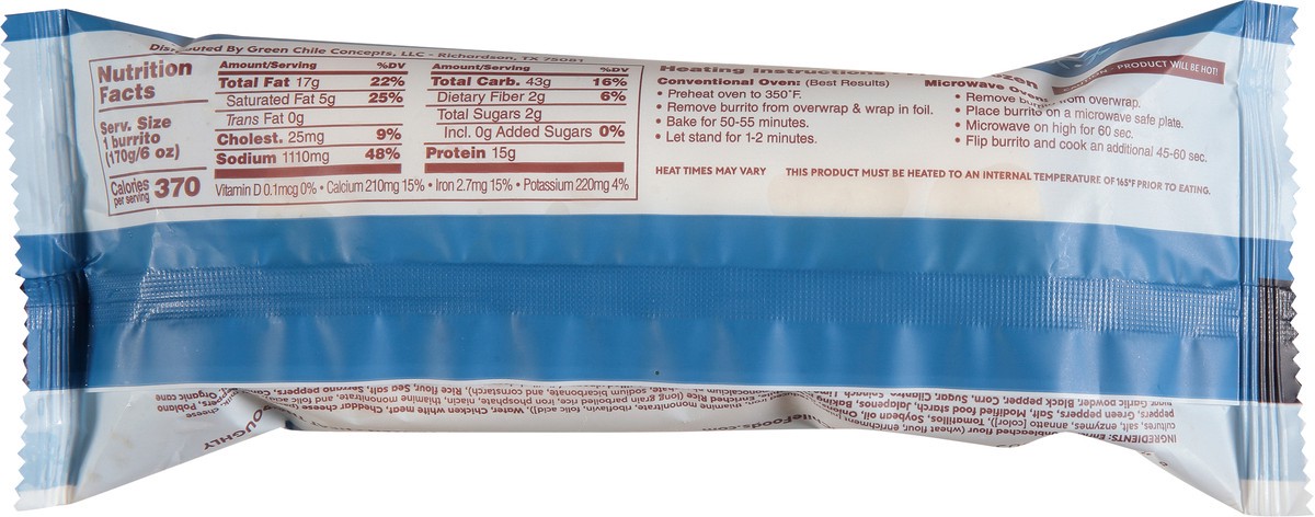slide 5 of 14, Green Chile Food Company Chicken Fajita Burrito 6 oz, 6 oz