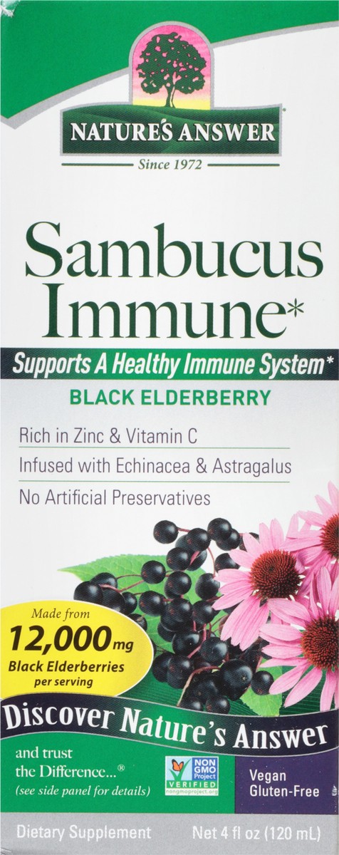 slide 6 of 9, Nature's Answer 12,000 mg Black Elderberry Sambucus Immune 4 fl oz, 4 fl oz