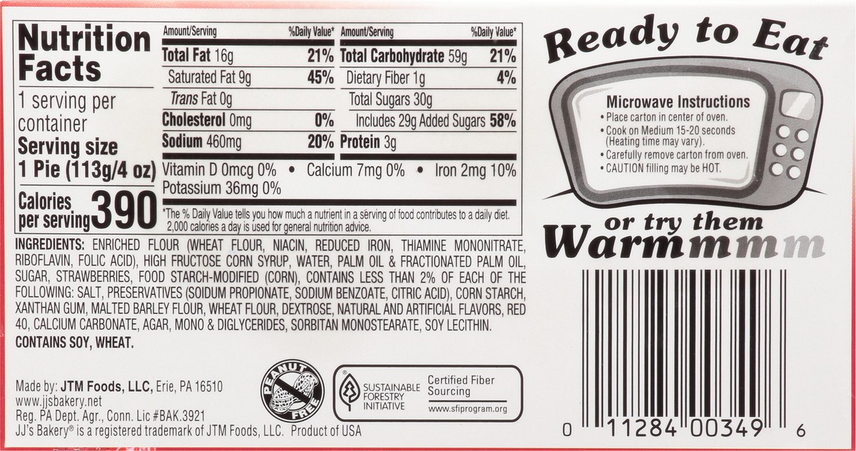 slide 2 of 9, JJ's Bakery Jj's Pie Strawberry, 4 oz
