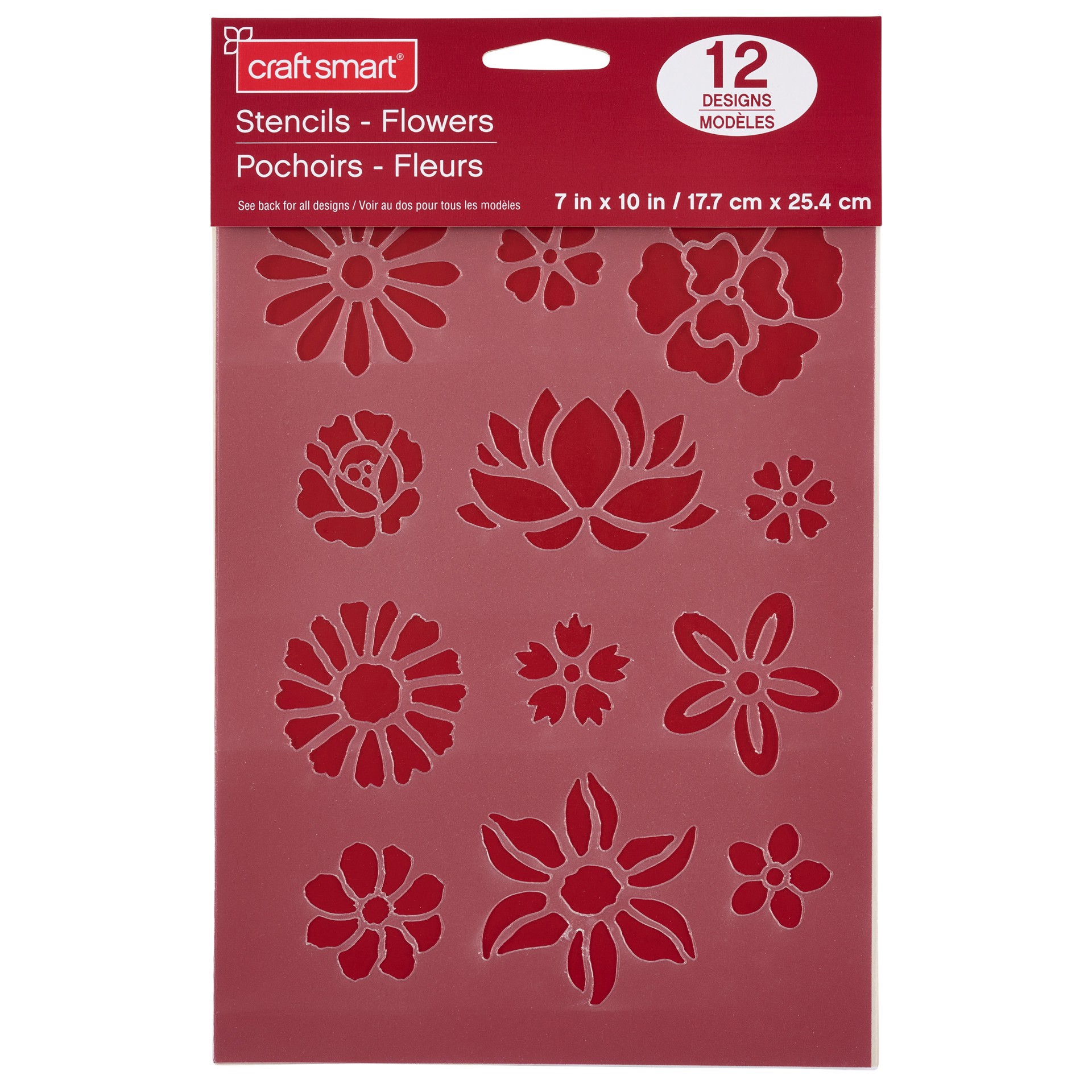 slide 2 of 3, Flower Stencils, 7" X 10" By Craft Smart, 7 in x 10 in