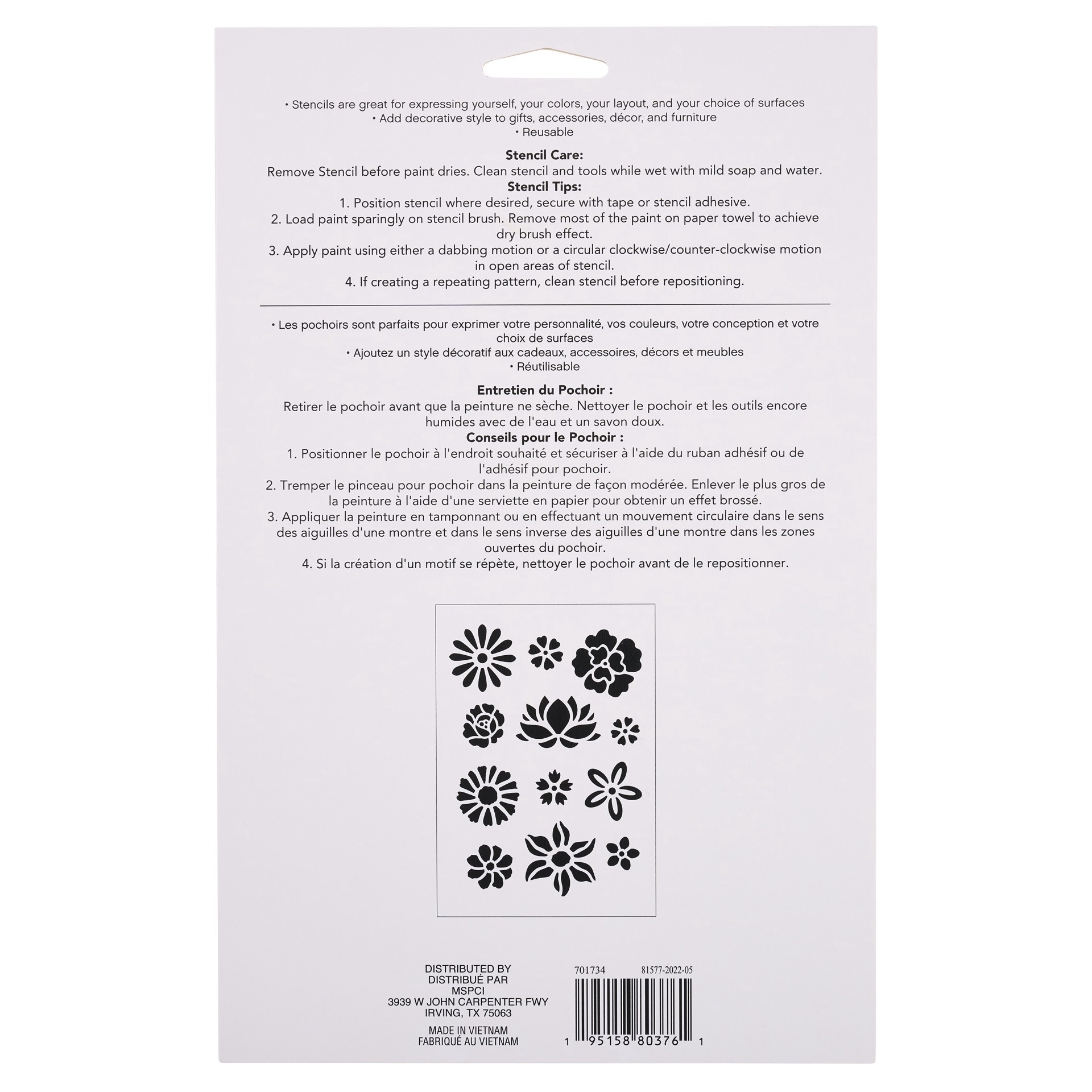 slide 3 of 3, Flower Stencils, 7" X 10" By Craft Smart, 7 in x 10 in