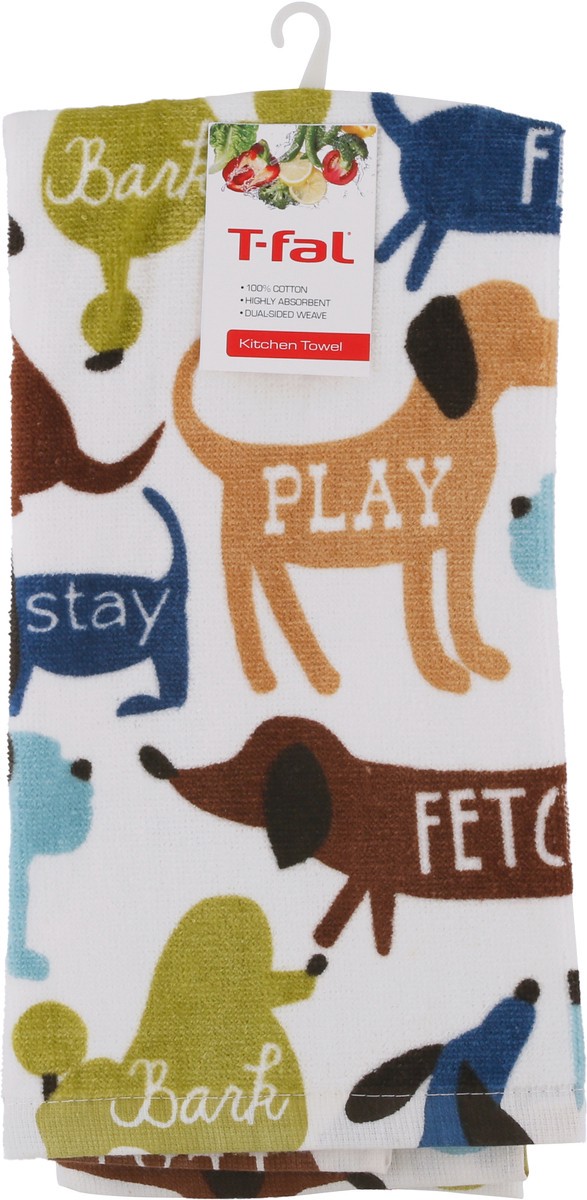 slide 12 of 12, T-Fal Fiber Reactive Kitchen Towel Walk Dog, 1 ct
