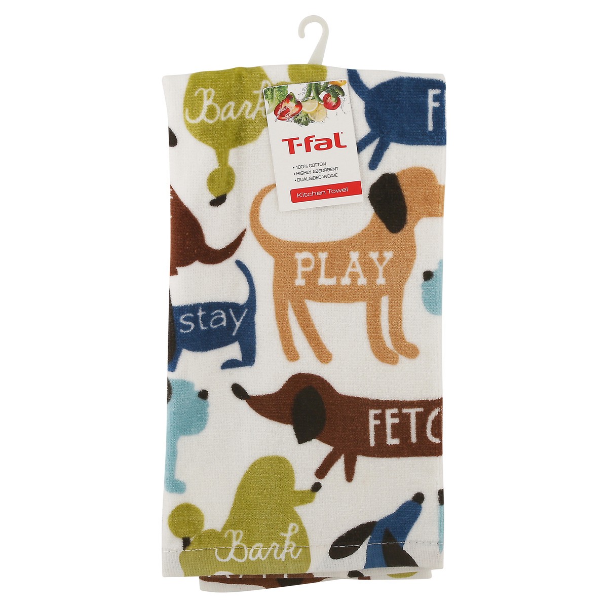 slide 1 of 12, T-Fal Fiber Reactive Kitchen Towel Walk Dog, 1 ct