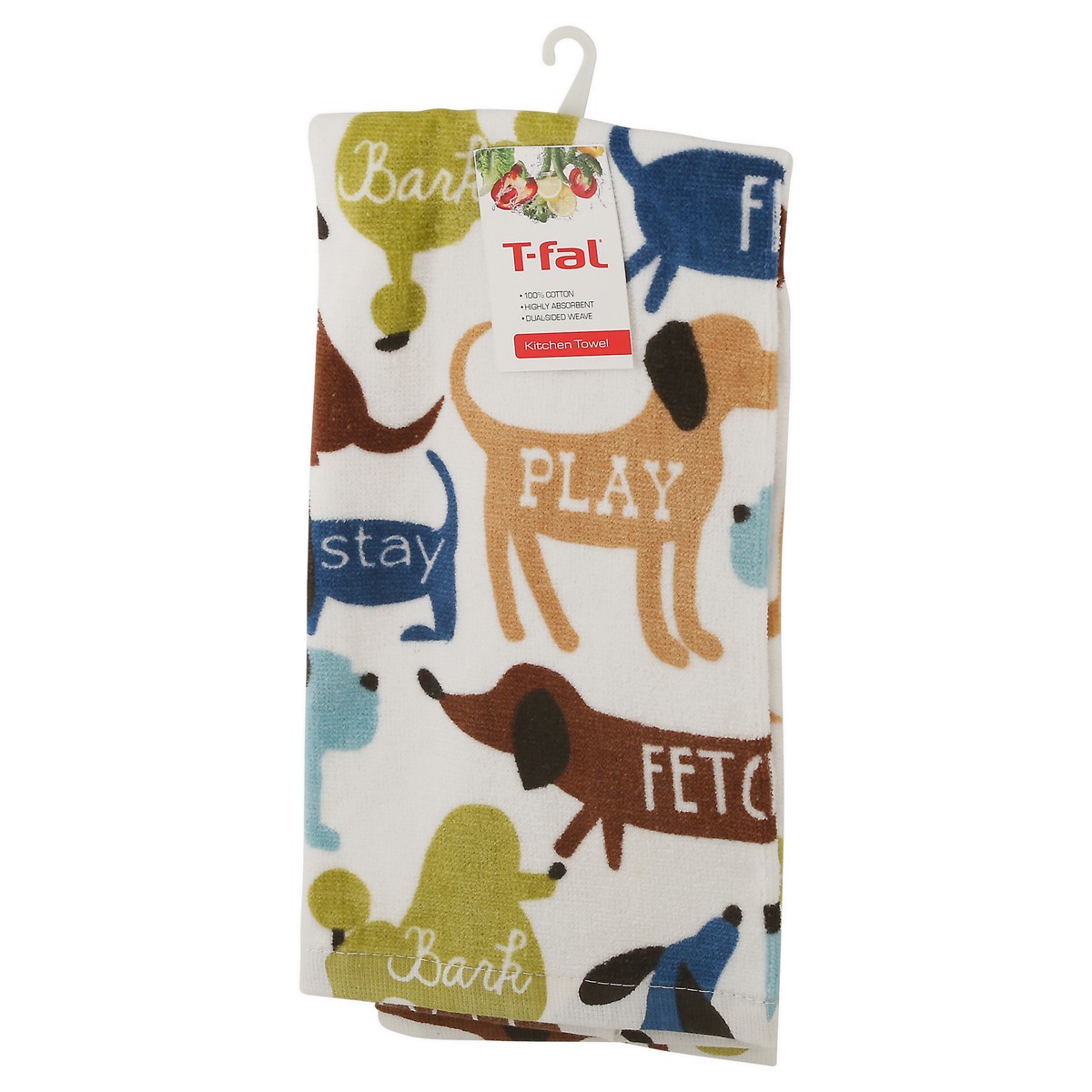 slide 2 of 12, T-Fal Fiber Reactive Kitchen Towel Walk Dog, 1 ct