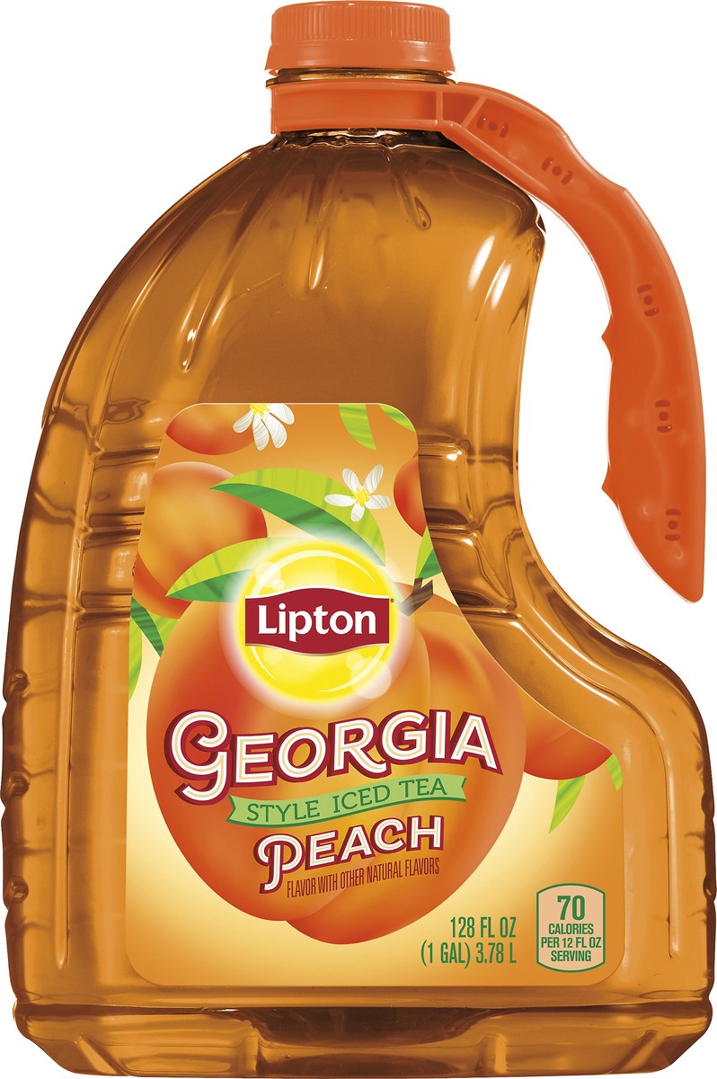 slide 1 of 7, Lipton Georgia Style Peach Iced Tea - 128 oz, 128 oz