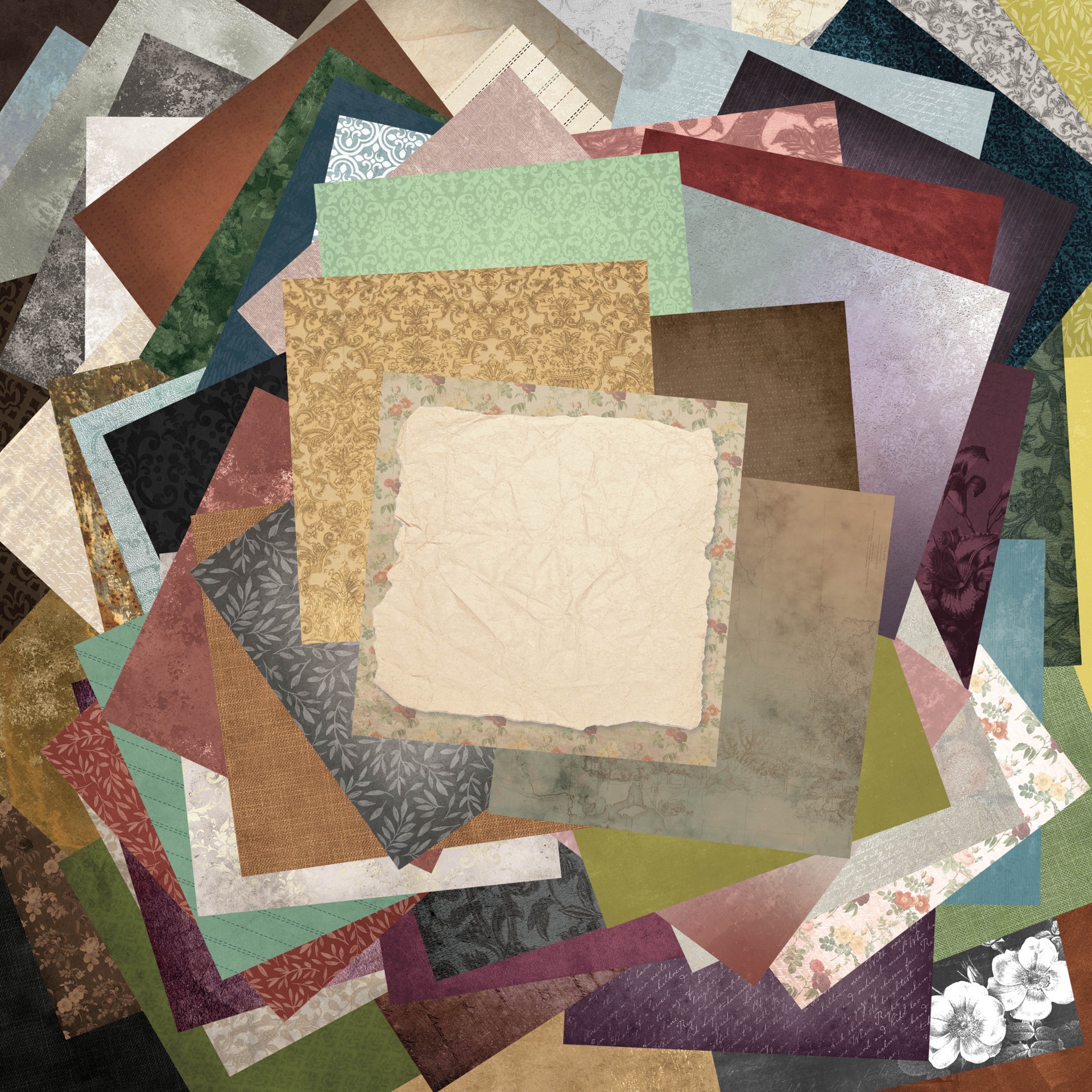 slide 5 of 5, 12" X 12" Vintage Paper Pad By Recollections, 180 Sheets, 12 in x 12 in