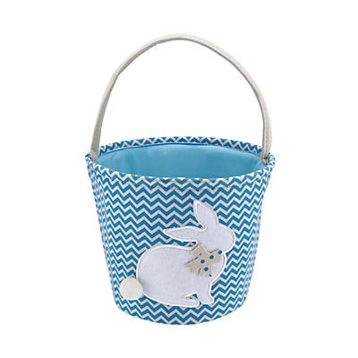 slide 1 of 1, Destination Holiday Mint Burlap Easter Bunny Basket, 1 ct