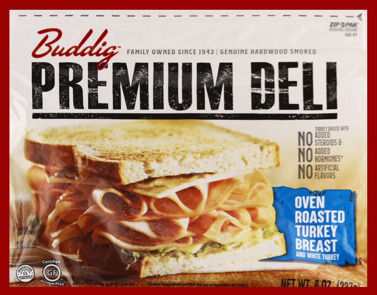 slide 2 of 7, Buddig Premium Deli Oven Roasted Turkey Breast and White Turkey 8 oz. ZIP-PAK, 