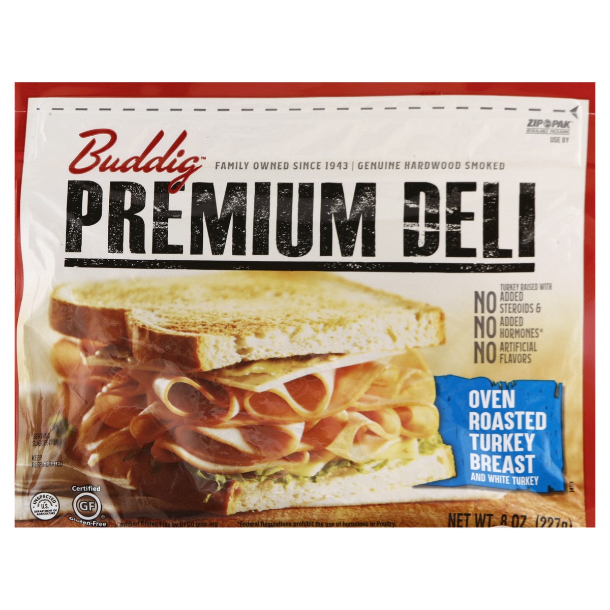 slide 5 of 7, Buddig Premium Deli Oven Roasted Turkey Breast and White Turkey 8 oz. ZIP-PAK, 