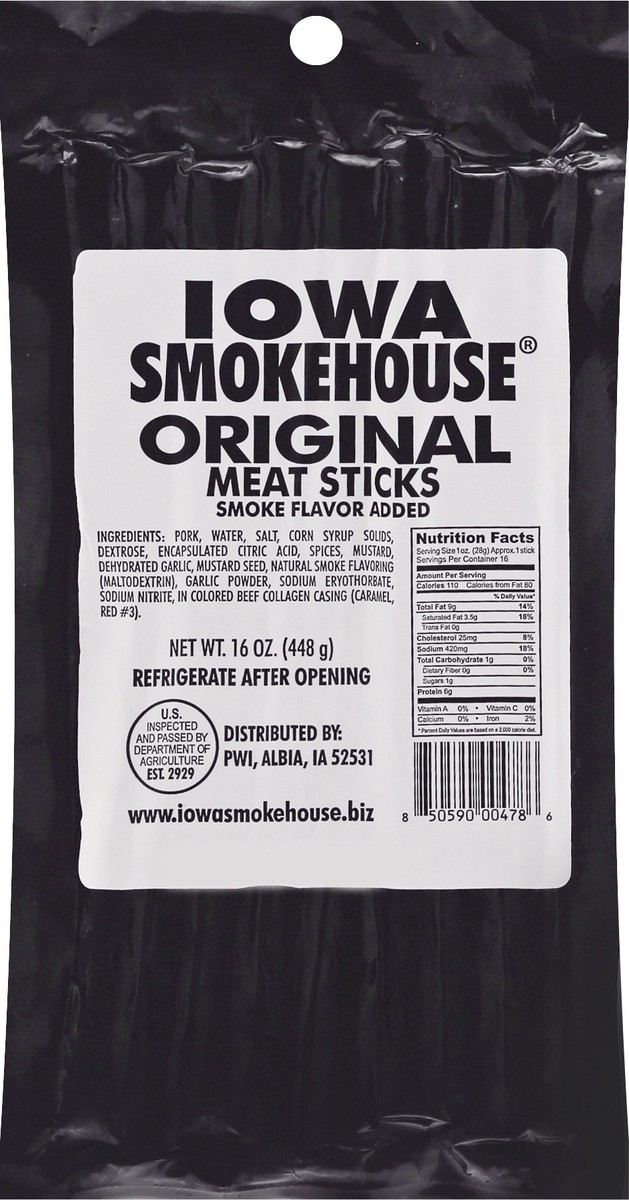 slide 2 of 9, Iowa Smokehouse Original Meat Sticks 16 oz, 16 oz