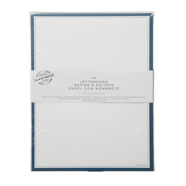 slide 1 of 2, Gartner Studios Stationery, Navy/White, 100 ct