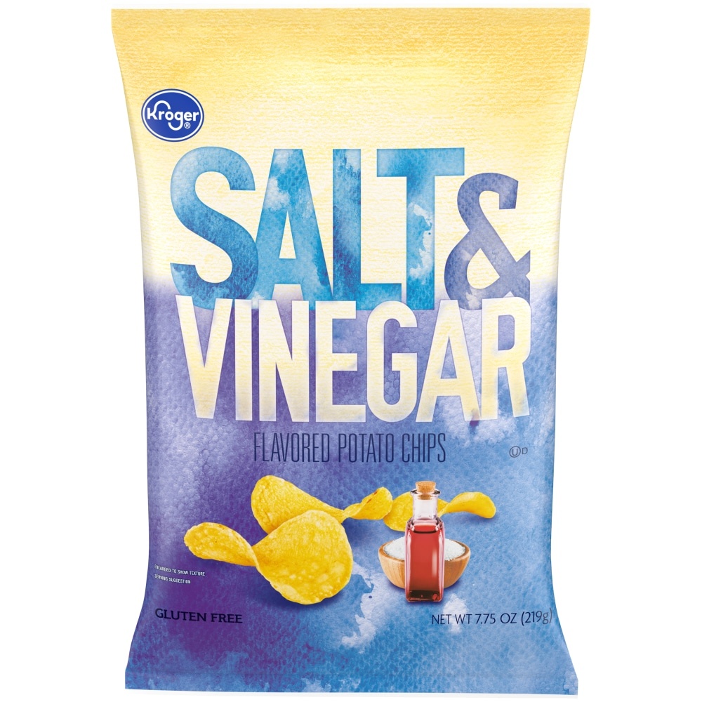 slide 1 of 1, Kroger Salt & Vinegar Flavored Potato Chips, 7.75 oz