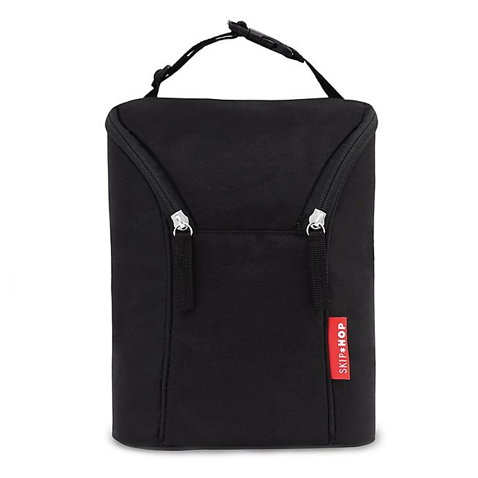 slide 1 of 2, Skip Hop Grab And Go Double Bottle Bag, Black, 1 ct