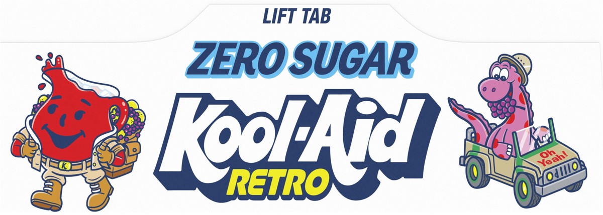 slide 8 of 9, Kool-Aid Retro Purplesaurus Rex Grape Lemonade Zero Sugar Artificially Flavored Powdered Soft Drink Mix, 6 ct On-the-Go-Packets, 6 ct